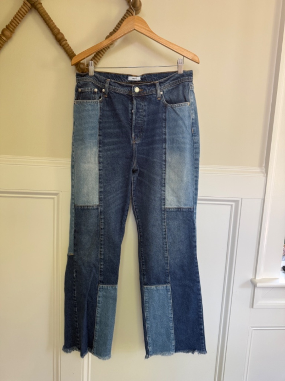 Forever 21 Patchwork Wide Leg Jeans size 32 - Picture 2 of 6